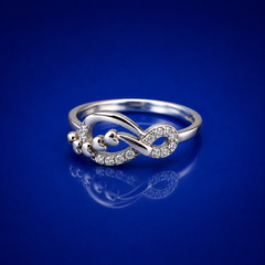 Silver Pave Infinity Knot Ring