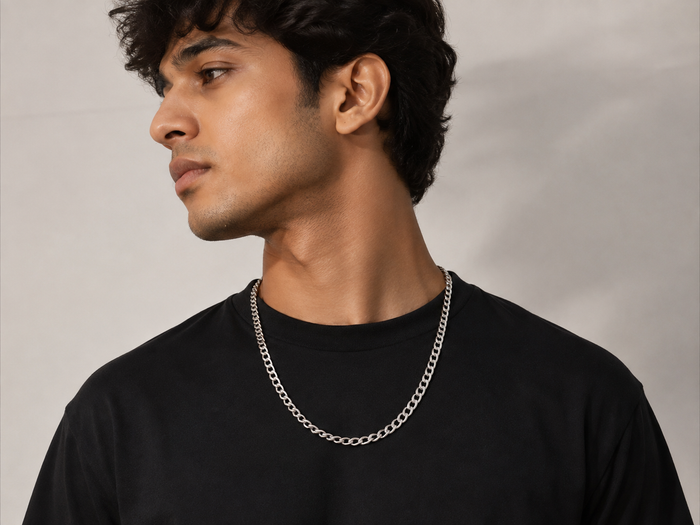 Silver Classic Curb Chain for Men