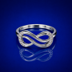 Silver Slim Pave Infinity Ring