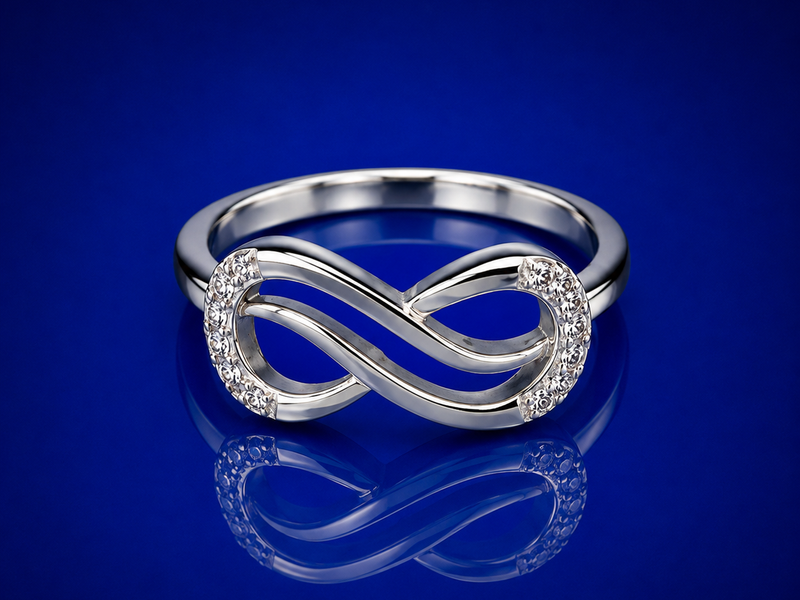 Silver Slim Pave Infinity Ring