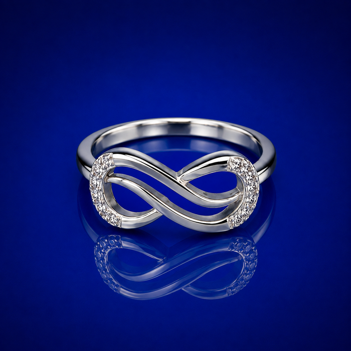 Silver Bold Pave Infinity Ring