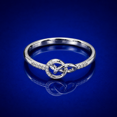 Silver Pave Love Knot Ring