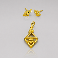 Golden Kite Drop Pendant & Stud Set – view 2