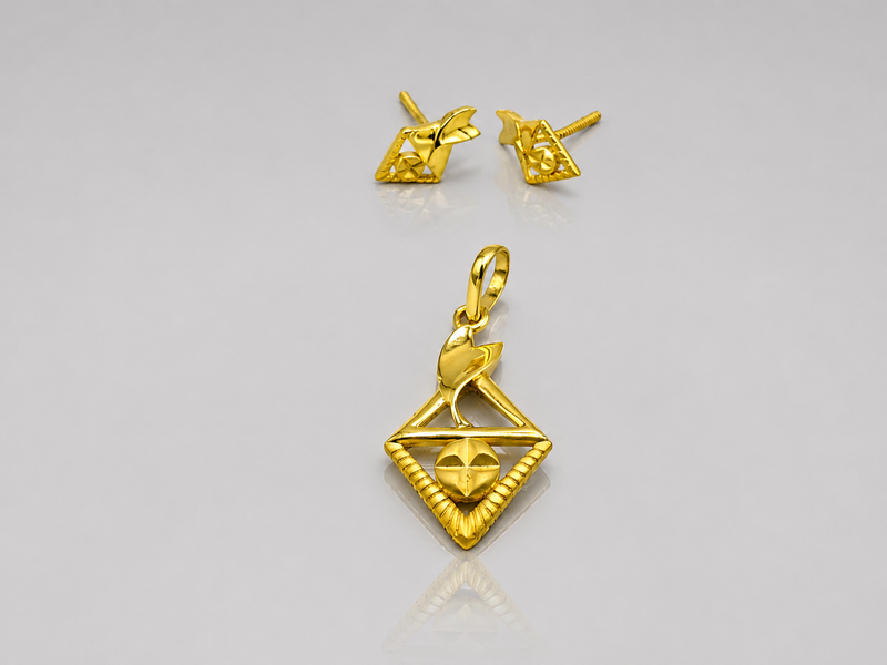 Golden Kite Drop Pendant & Stud Set – view 2