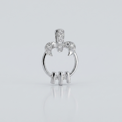 Silver Pave Circle Bar Slider Pendant – view 4