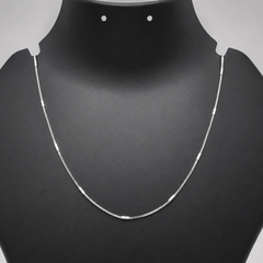 Silver Fine Bead Station Chain
