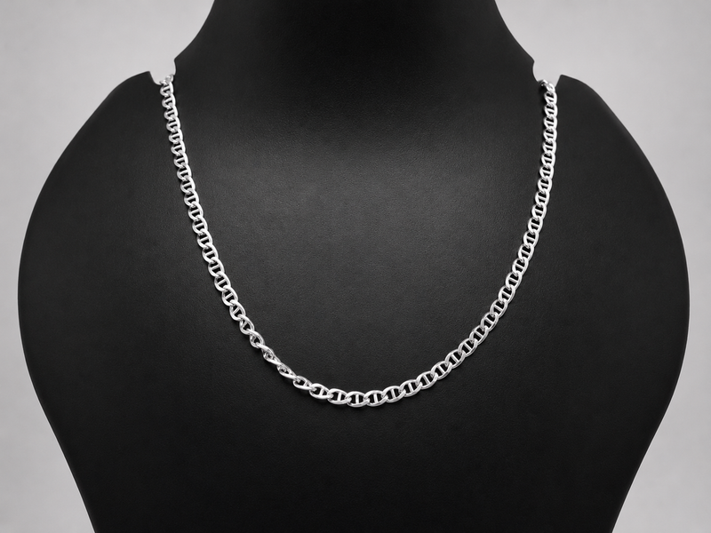 Silver Flat Mariner Link Chain