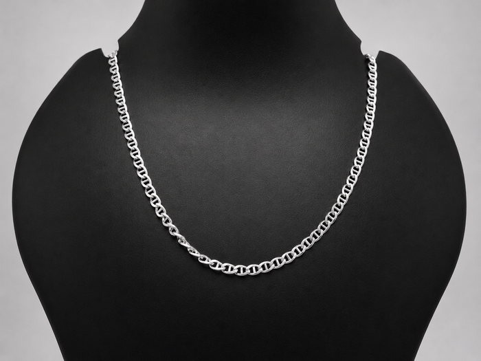 Silver Flat Mariner Link Chain