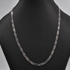 Oxidised Silver Bar Link Chain