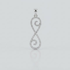 Silver Pave Infinity Swirl Pendant – view 2