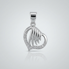 Silver Pave Wing Swirl Pendant – view 2