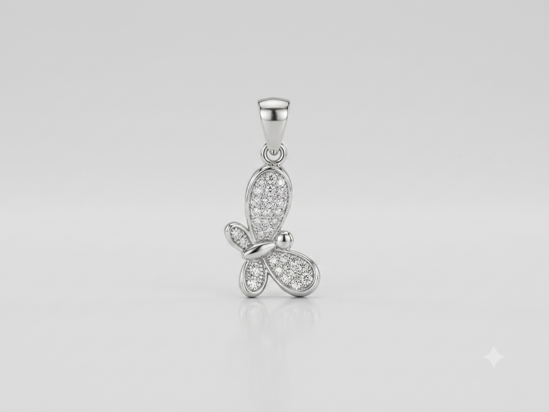 Silver Pave Dragonfly Pendant – view 2