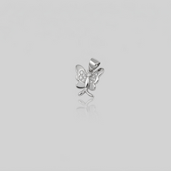 Silver Mini Pave Butterfly Pendant – view 2