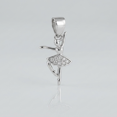 Silver Pave Ballerina Pendant – view 2
