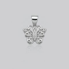 Silver Filigree Butterfly Pendant – view 2