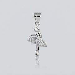 Silver Twirling Dancer Pendant – view 2
