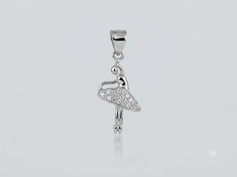 Silver Twirling Dancer Pendant – view 2