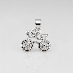 Silver Pave Bicycle Pendant – view 2