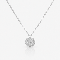 Silver Pave Rosette Cluster Pendant – view 2