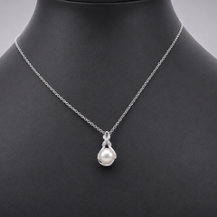 Silver Pearl Drop Claw Pendant – view 2