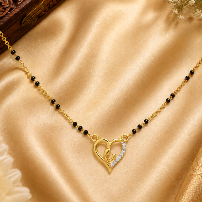Golden Open Heart CZ Mangalsutra
