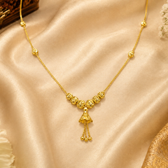 Golden Jhumka Drop Short Chain Necklace
