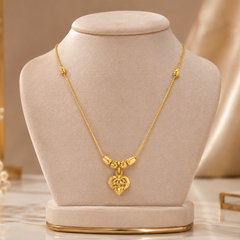 Golden Heart Drop Chain Necklace