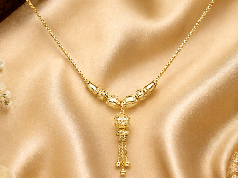 Golden Tassel Drop Mani Mangalsutra