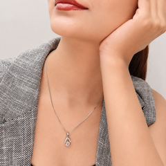 Silver Pave Openwork Teardrop Pendant – view 2
