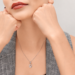 Silver Pave Openwork Teardrop Pendant – view 3