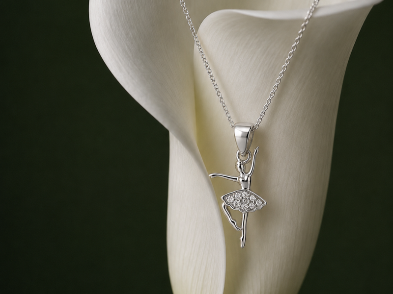 Silver Pave Ballerina Pendant