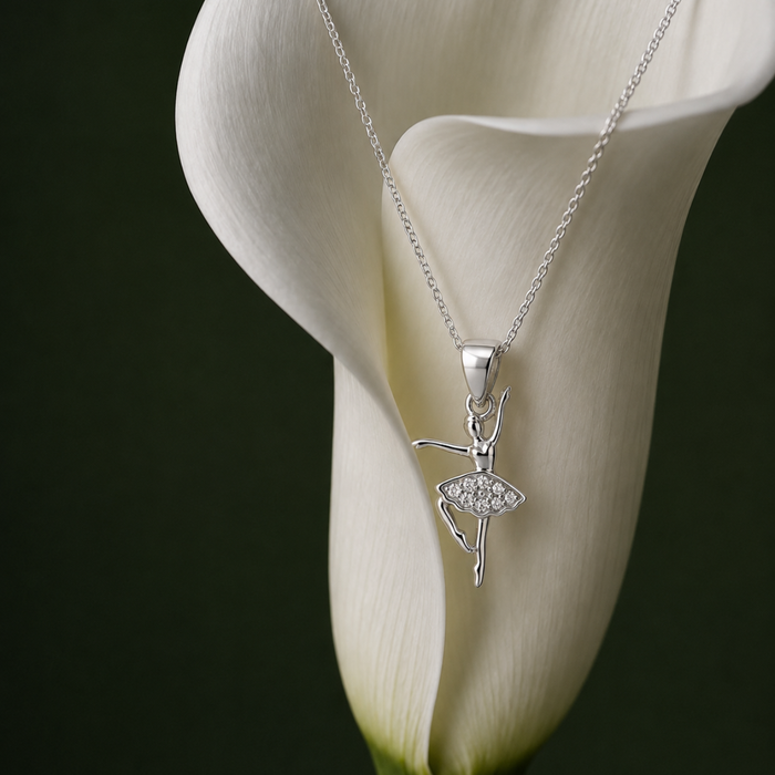 Silver Pave Ballerina Pendant