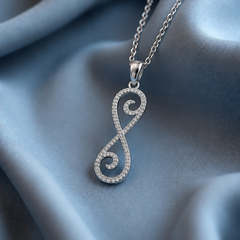 Silver Pave Infinity Swirl Pendant