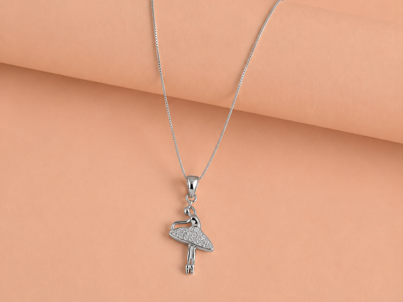 Silver Twirling Dancer Pendant