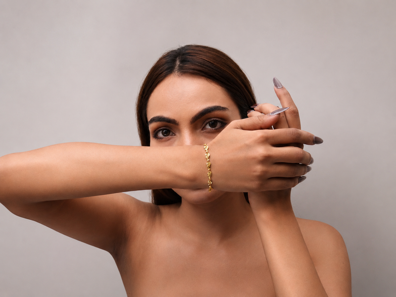 Golden Petite Openwork Link Bracelet – view 3