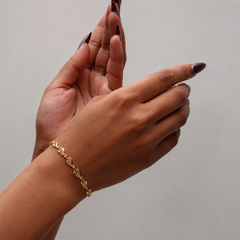 Golden Petite Openwork Link Bracelet – view 4