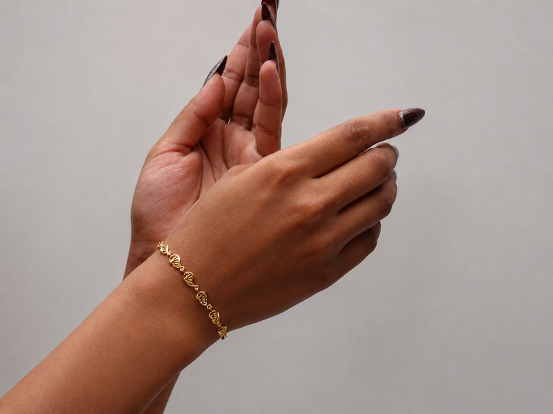 Golden Petite Openwork Link Bracelet – view 4