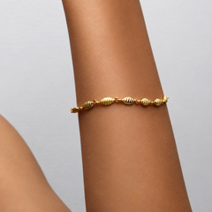 Golden Twisted Oval Bead Bracelet – view 4