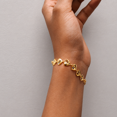 Two-Tone Golden Heart Link Bracelet – view 4