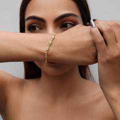 Two-Tone Golden Textured Link Bracelet – view 2