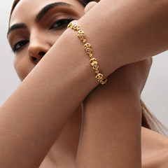 Two-Tone Golden Textured Link Bracelet – view 4