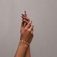 Golden Floral Disc Link Bracelet – view 4