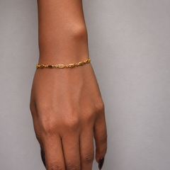 Golden Oval Bead Link Bracelet – view 5