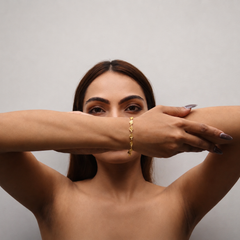 Golden Openwork Oval Link Bracelet – view 2