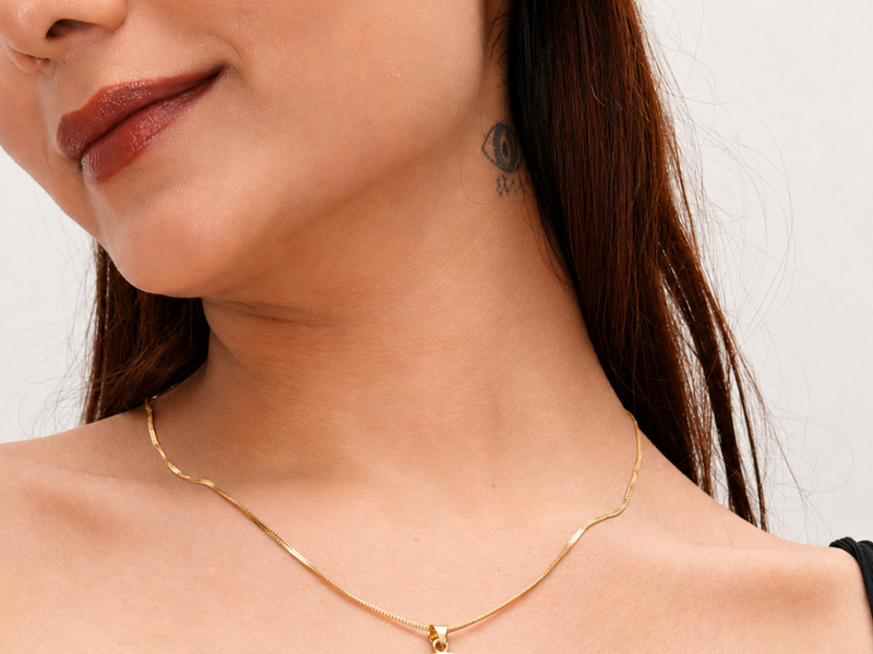 Two-Tone Golden Bell Pendant & Stud Set – view 2
