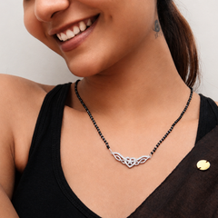 Silver CZ Openwork Wing Mangalsutra