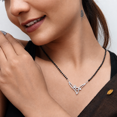Silver CZ V-Loop Mangalsutra