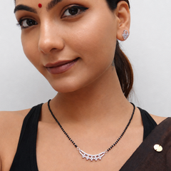 Silver CZ Chevron Arc Mangalsutra