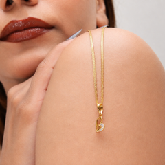 Golden Open Heart CZ Tail Pendant – view 2