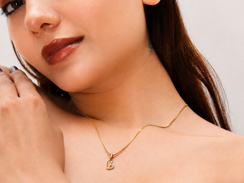Golden Open Heart CZ Tail Pendant – view 3
